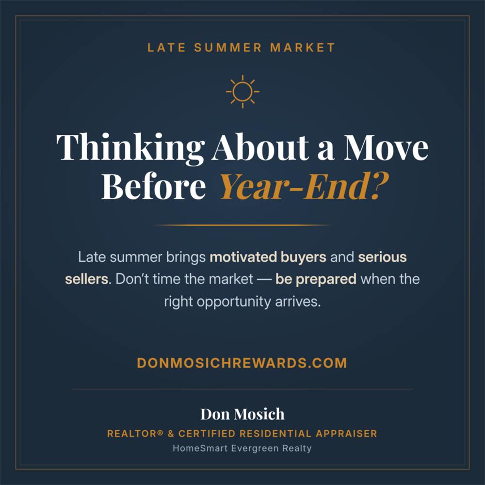 Late summer Orange County real estate market graphic from Don Mosich